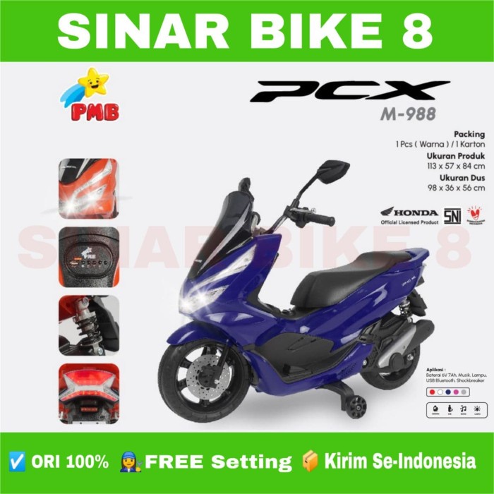 Motor Motoran Aki Mainan Anak PMB M 988 Model Honda PCX Lisensi Resmi