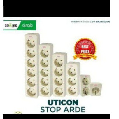 Stop kontak 6 lubang SnI uticon kuningan / colokan steker kuningan terminal colokan 6lb