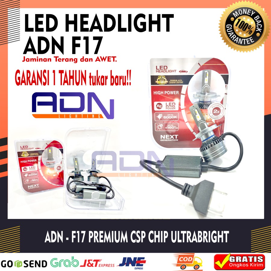 ADN.in  Lampu Led UTAMA FOGLAMP H11 HB3 HB4 H4 Hi Low ADN F17 SUPERBRIGHT