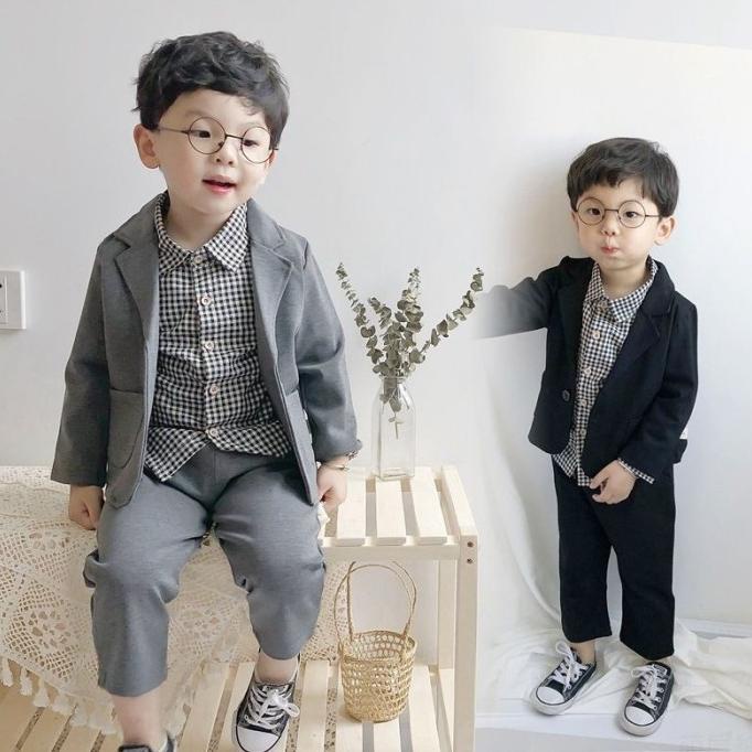 setelan jas anak laki / blazer anak laki import 3 in 1 impor ala korea