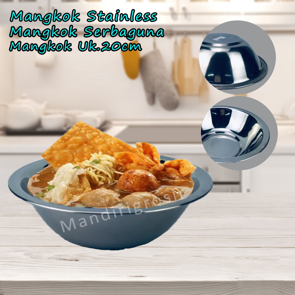 Mangkok Serbaguna *Mangkok * Mangkok Stainless Polos * 20cm