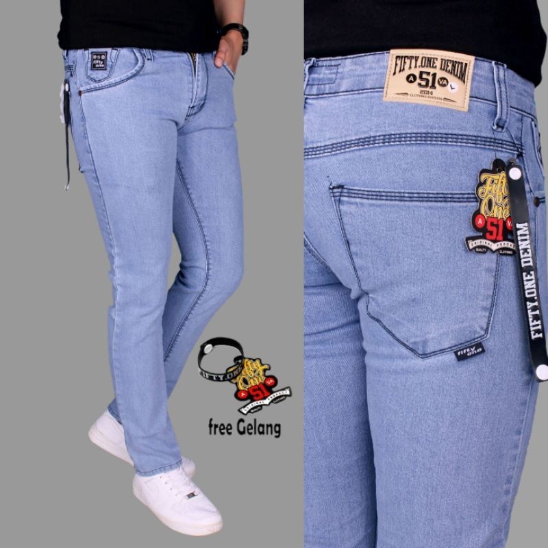 Celana Jeans Panjang Pria Slim Fit Fifteen denim Premium