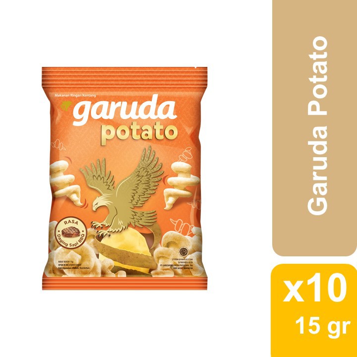 Garuda Crunchy Potato Daging Sapi BBQ 14gr x 10