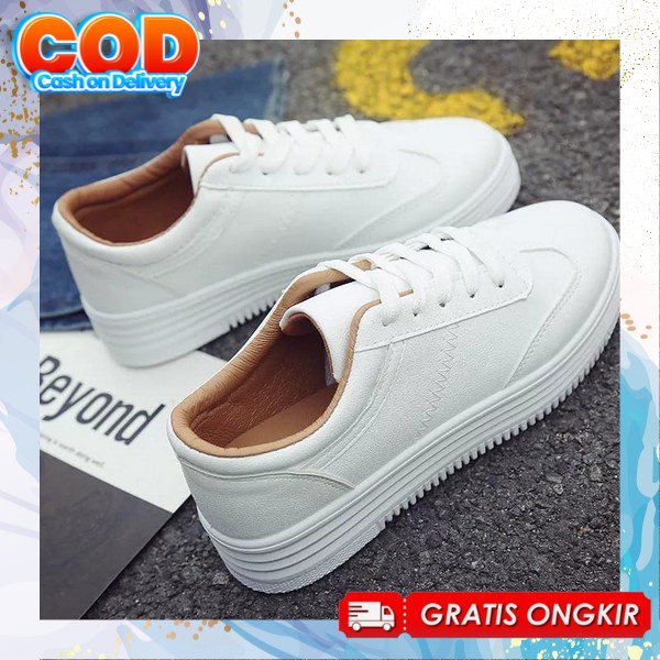 Sneakers Simple Elegant Shoes Olah Raga Lari Sepatu Kets Impor Bahan Tebel Snekers Skolah Anak Sma S