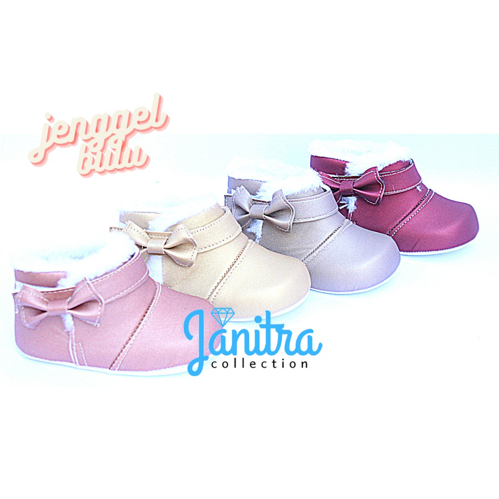 janitra baby shoes pre walker sepatu bayi gendong belajar jalan jenggel bulu