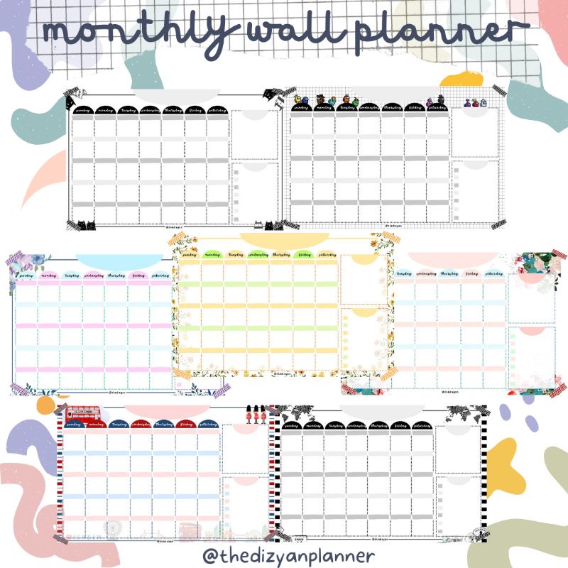 

Wall Planner / Schedule Board / Monthly Planner / Wipe and Clean Planner