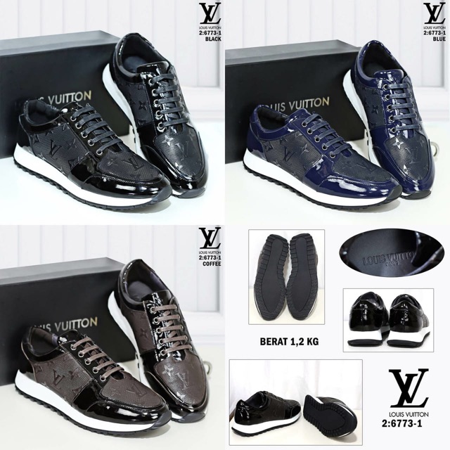 Sneakers Lv Louis Vuitton Pria Premium