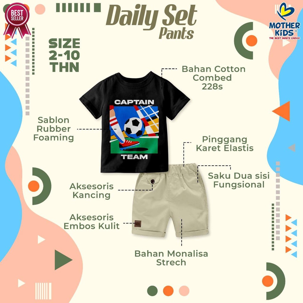 Setelan anak Chinos Short Pant Daily By Mother Kids