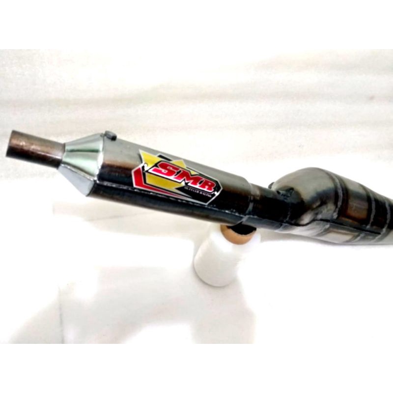 knalpot rx king knalpot kolong 3v3 plat karat SMR racing ujung chrome  // suara garing istimewa rx k