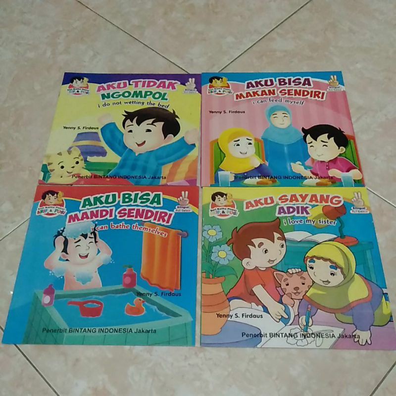 Buku Seri Balita Pintar : ARIF & PUSI oleh Yenny S. Firdaus - Edisi Bilingual - Full Colour