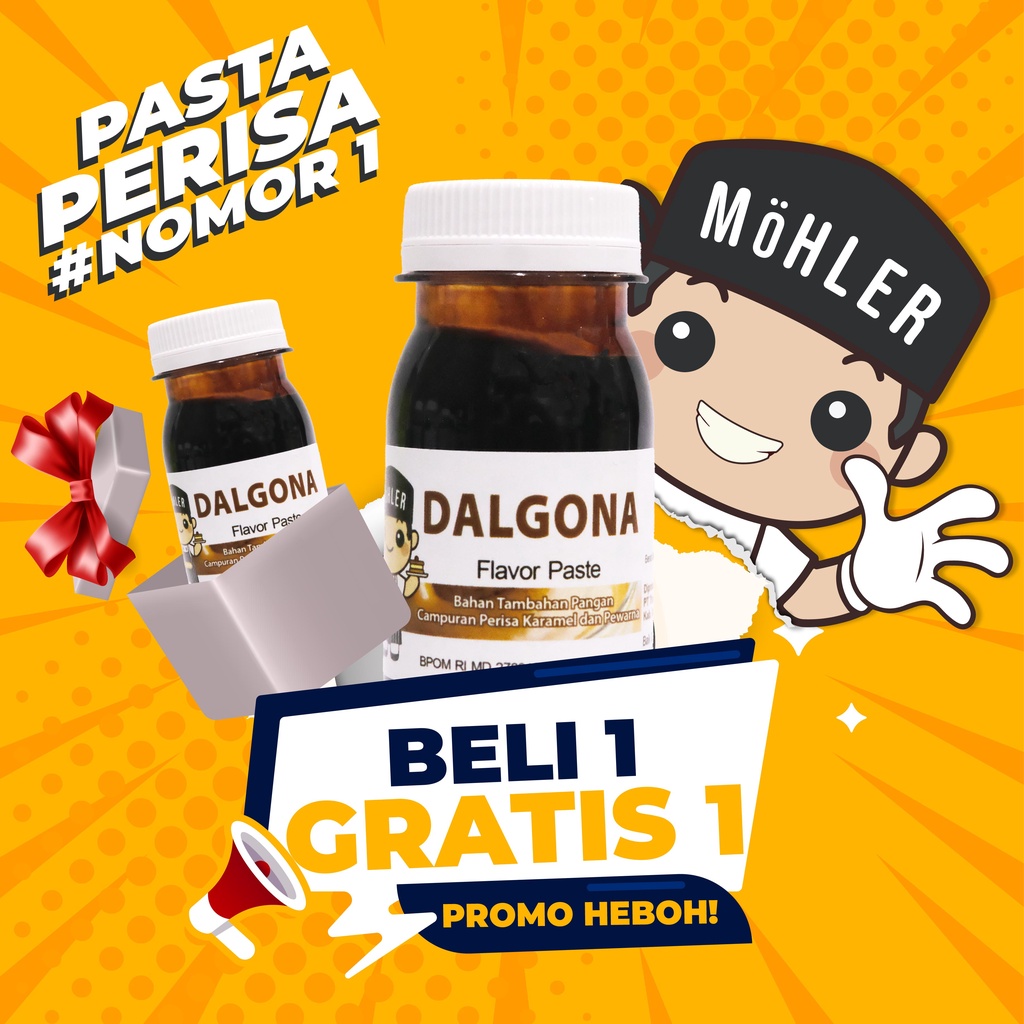 MOHLER Pasta perisa pewarna DALGONA (KLIK KOMBO HEMAT UNTUK BELI 1 GRATIS 1)