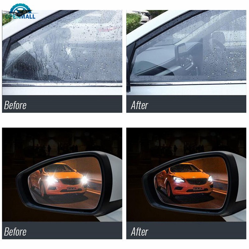 2Pcs Car Side Window Protective Film Anti Fog Waterproof Rainproof Car Rearview Mirror Sticker