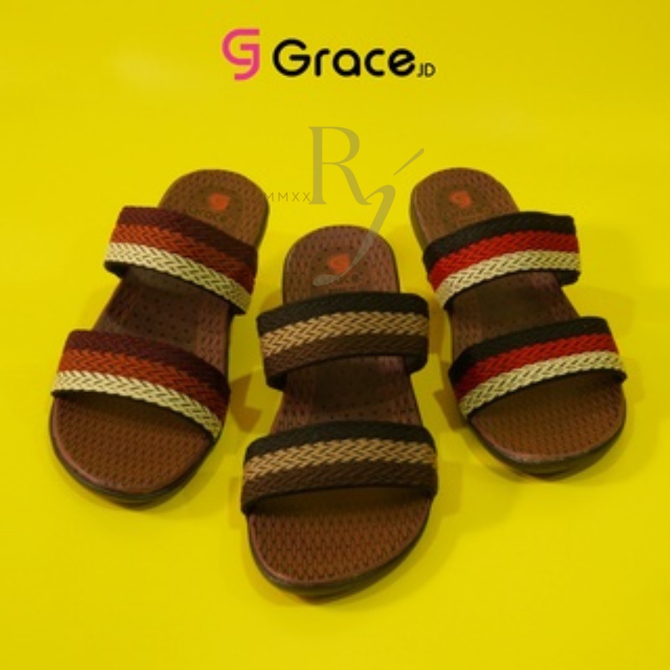 GRACE [RAJUT BAN 2] JUMBO 41-42/ Sandal Cewek Turki/ Sandal Wanita Rajut/ Sandal Tali Ban 2