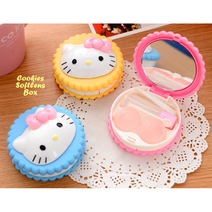 

DISKON Cookies Softlens Box HELLO KITTY Kotak softlens bentuk Cookies MURAH MERIAH