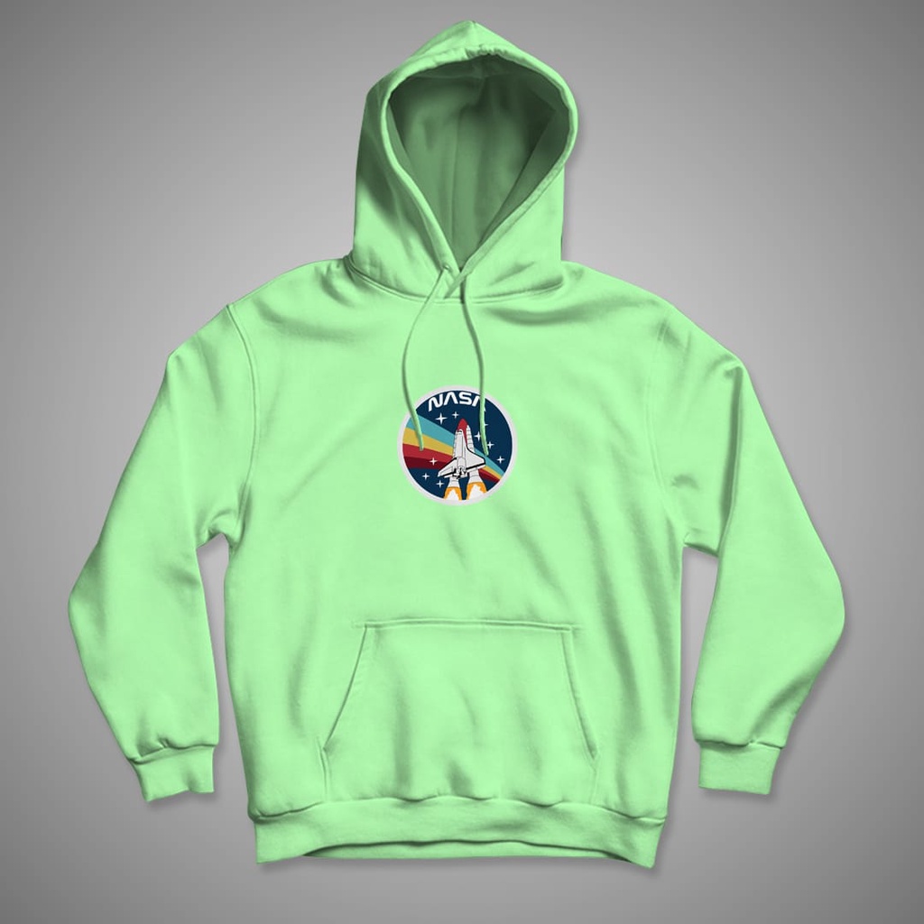 HOODIE WANITA NASA CIRCLE RAINBOW / HOODIE WANITA TEBAL-MINT