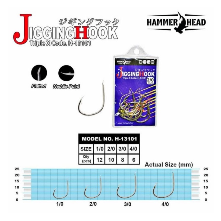 kail pancing hammerhead jigging triple x 13101 flat