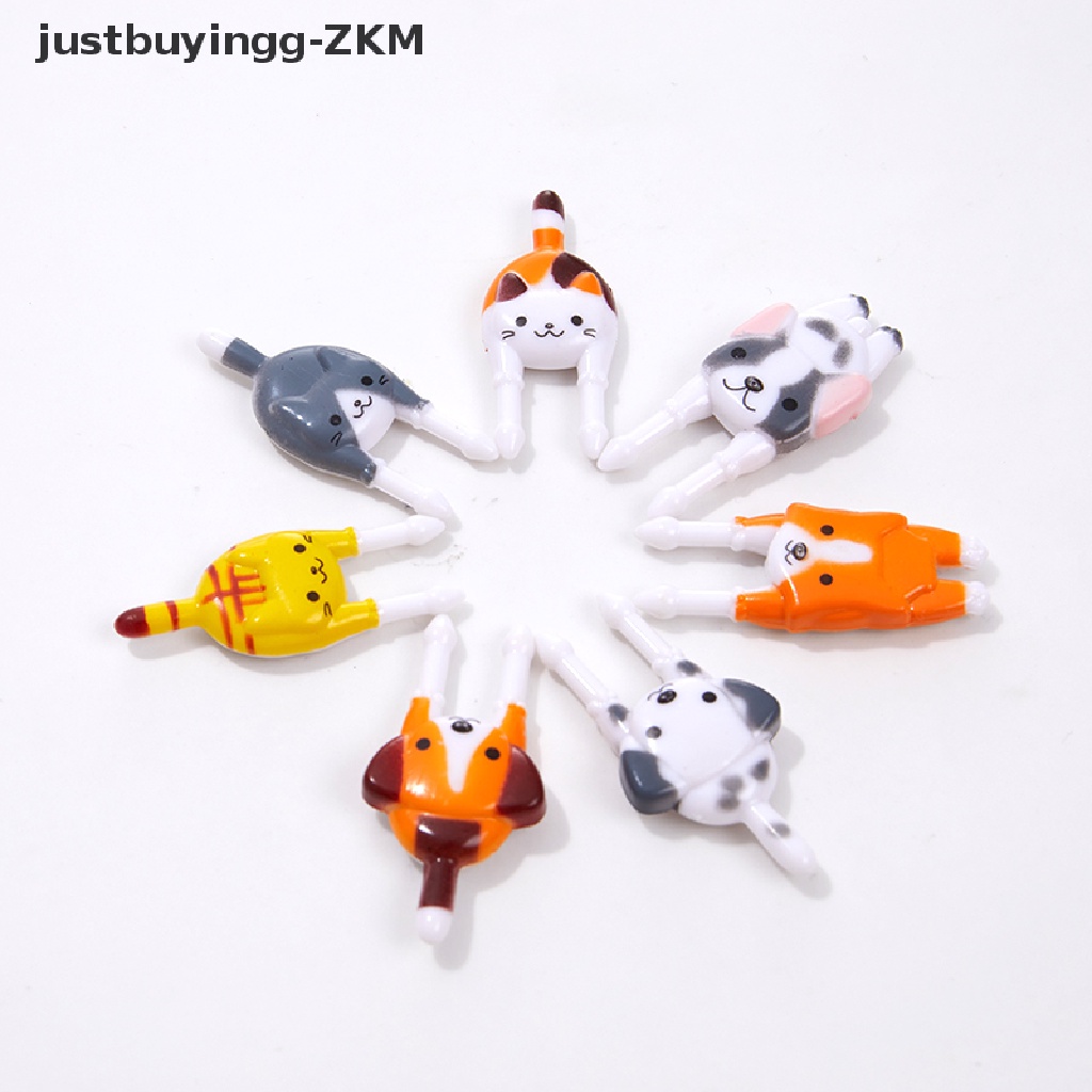 [justbuyingg] 7Pcs Mini Animal Picks Snack Cake Dessert Food Fruit Forks Bento Accessories [zkm]