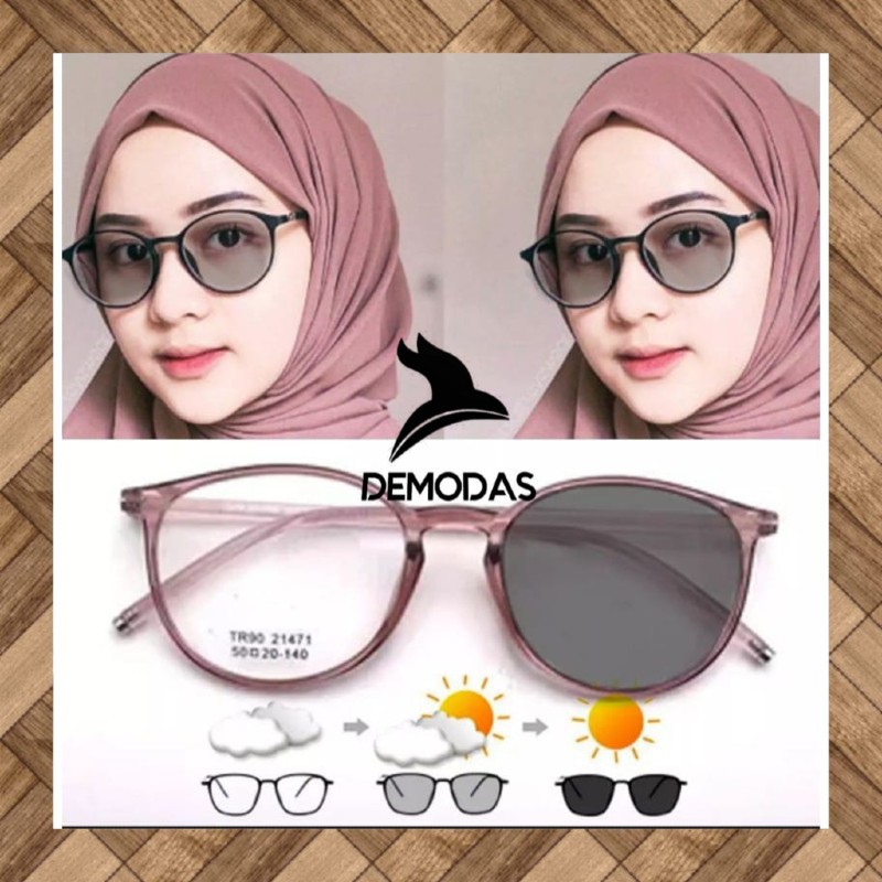 DEMODAS DG21471 Kacamata Lentur Lensa Photocromic Bluecromic Antiradiasi Blueray Minus Normal