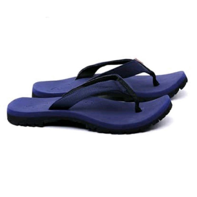 Sendal Jepit Gunung Pria / Hikking Sandal Rumahan Cowok Remaja / Sendal Empuk Hitam Biru, 44