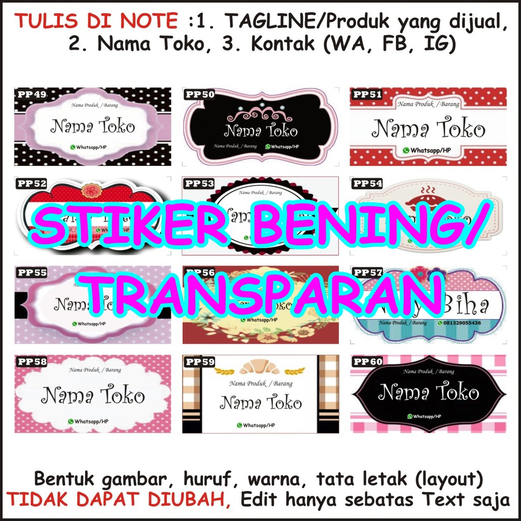 

(BENING-18) ISI 100 STIKER PERSEGI PANJANG/STIKER PRODUK/STIKER KEMASAN/STIKER TOPLES/STIKER BOTOL