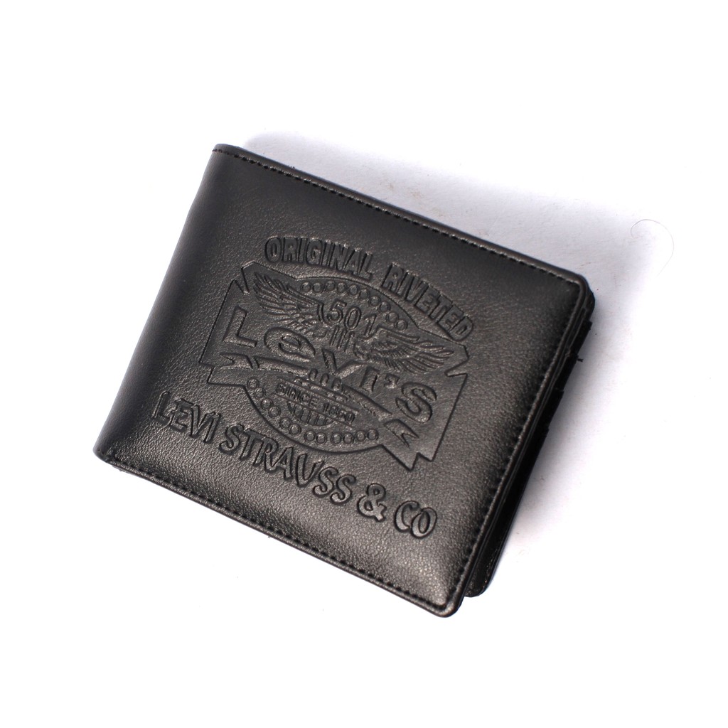 COD - FREE ONGKIR Dompet Pria FULL KULIT PVC PREMIUM ASLI Bergaransi Levi's-2