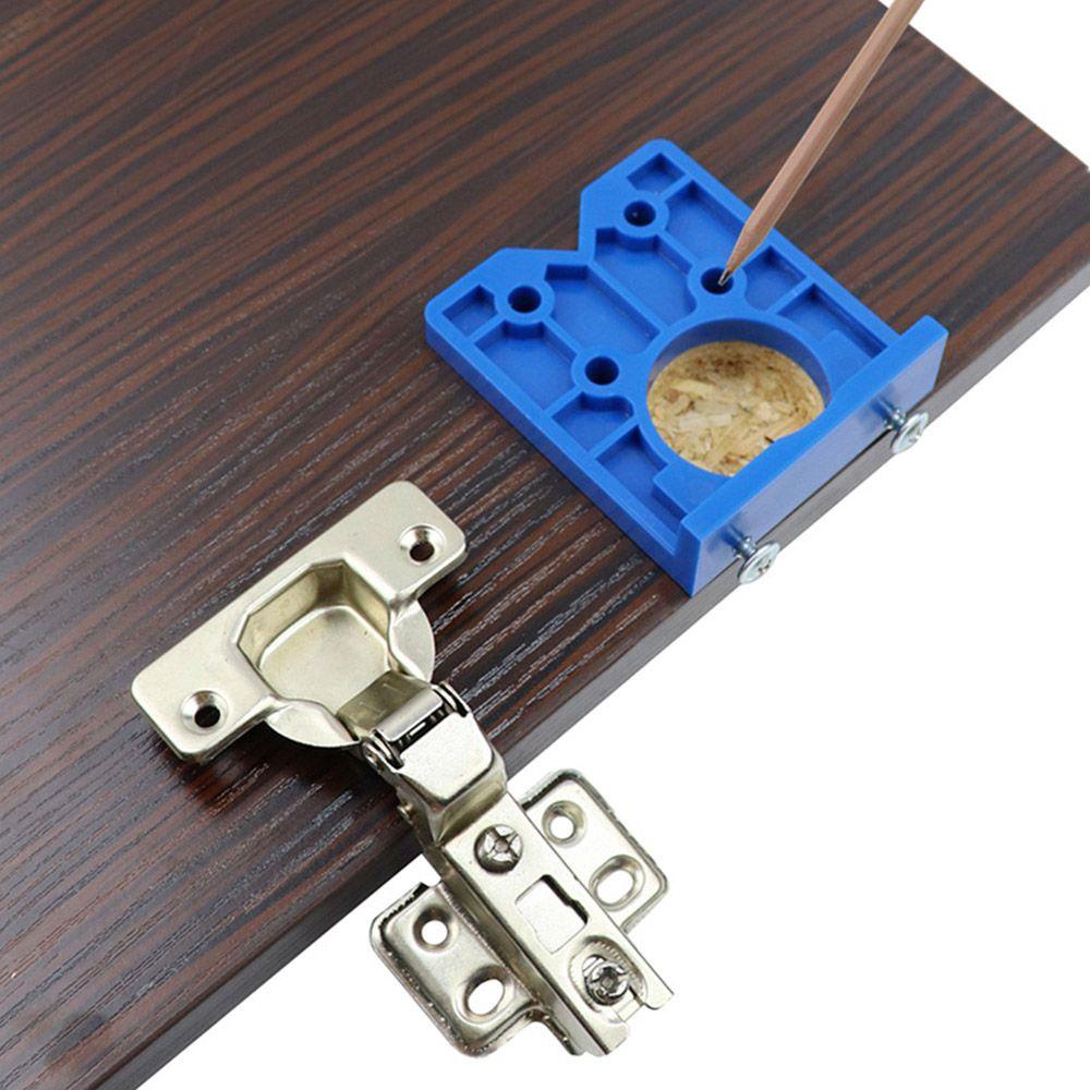 Populer Hinge Drilling Jig Mounting Fitting Guide Pintu Lemari Aksesoris Hinge Hole Drilling