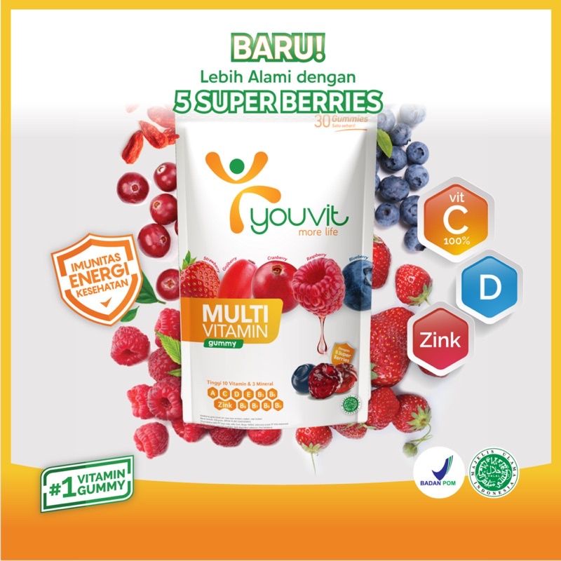 YOUVIT Dewasa Multivitamin isi 30 Gummy Mix Berry