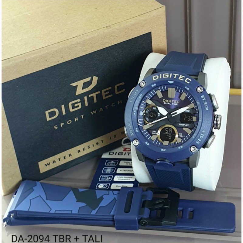 JAM TANGAN DIGITEC DG 2094 DG2094 PRIA/WANITA DUAL TIME FREE TALI ORIGINAL