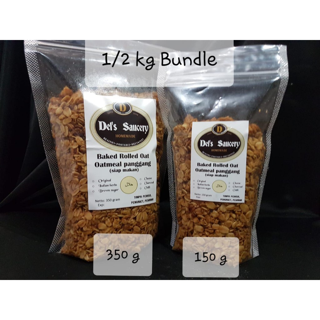 

Baked Rolled Oat / Oatmeal Panggang semi granola homemade 1/2 kg Bundle Berbagai Rasa