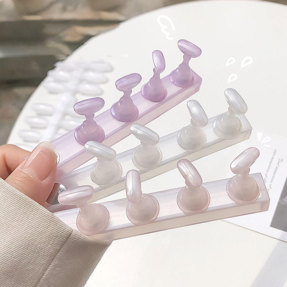 Mxbeauty Fake Nail Tip Holder Wanita 5Pcs Alat Pajangan Kuku Palsu Tip Magnet Nail Art Training Latihan Kuku Palsu Model Praktek Nail Art Stands