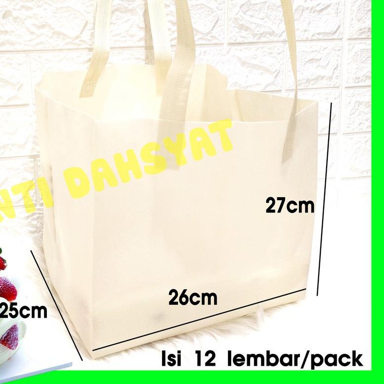 

♜ Tas KUE / Box Cake Spunbond Goodie Bag Size 25 (isi 12lembar) 26cm x 25cm x27cm Tas Nasi Kotak Box Bag MURAH dan KUAT ✮