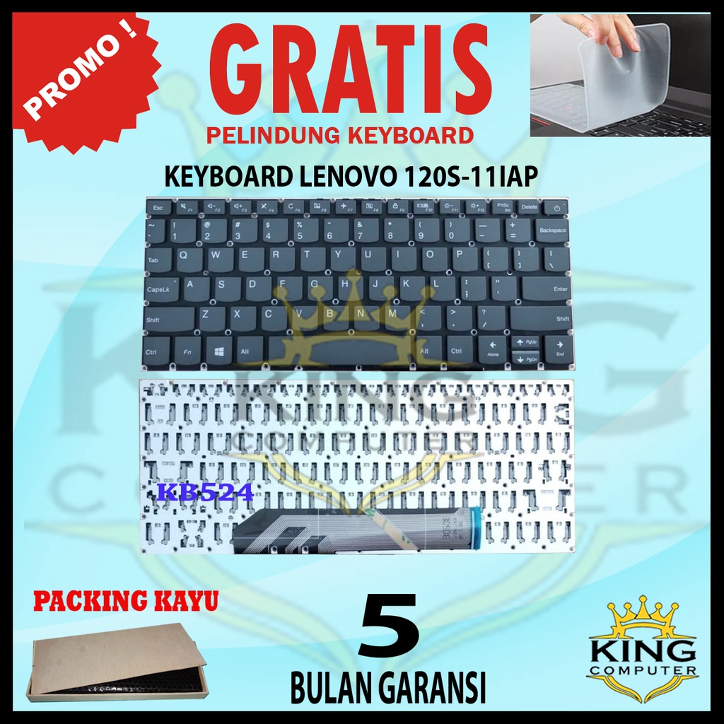 Keyboard Lenovo 120s - 11iap Hitam Free Keyboard Protector