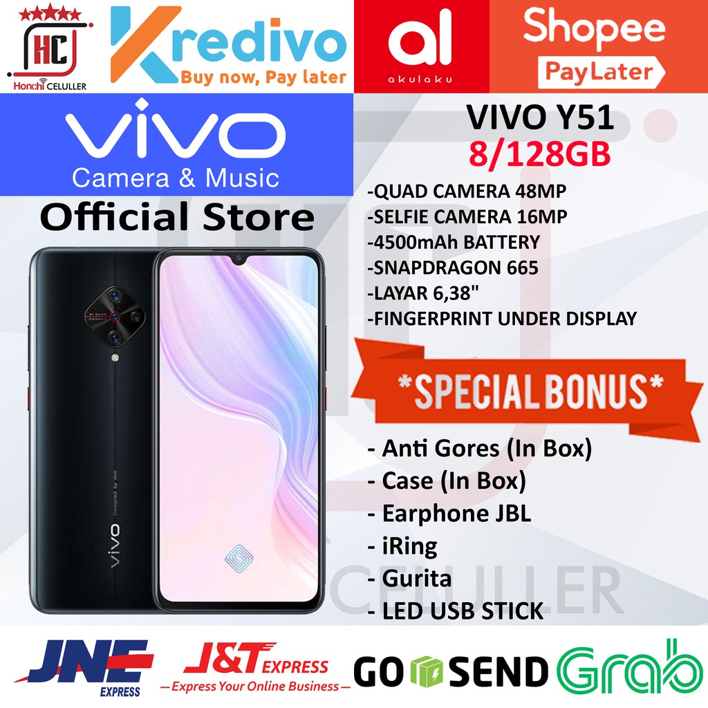 VIVO Y51 RAM 4GB ROM 128GB 4/128GB GARANSI RESMI VIVO INDONESIA