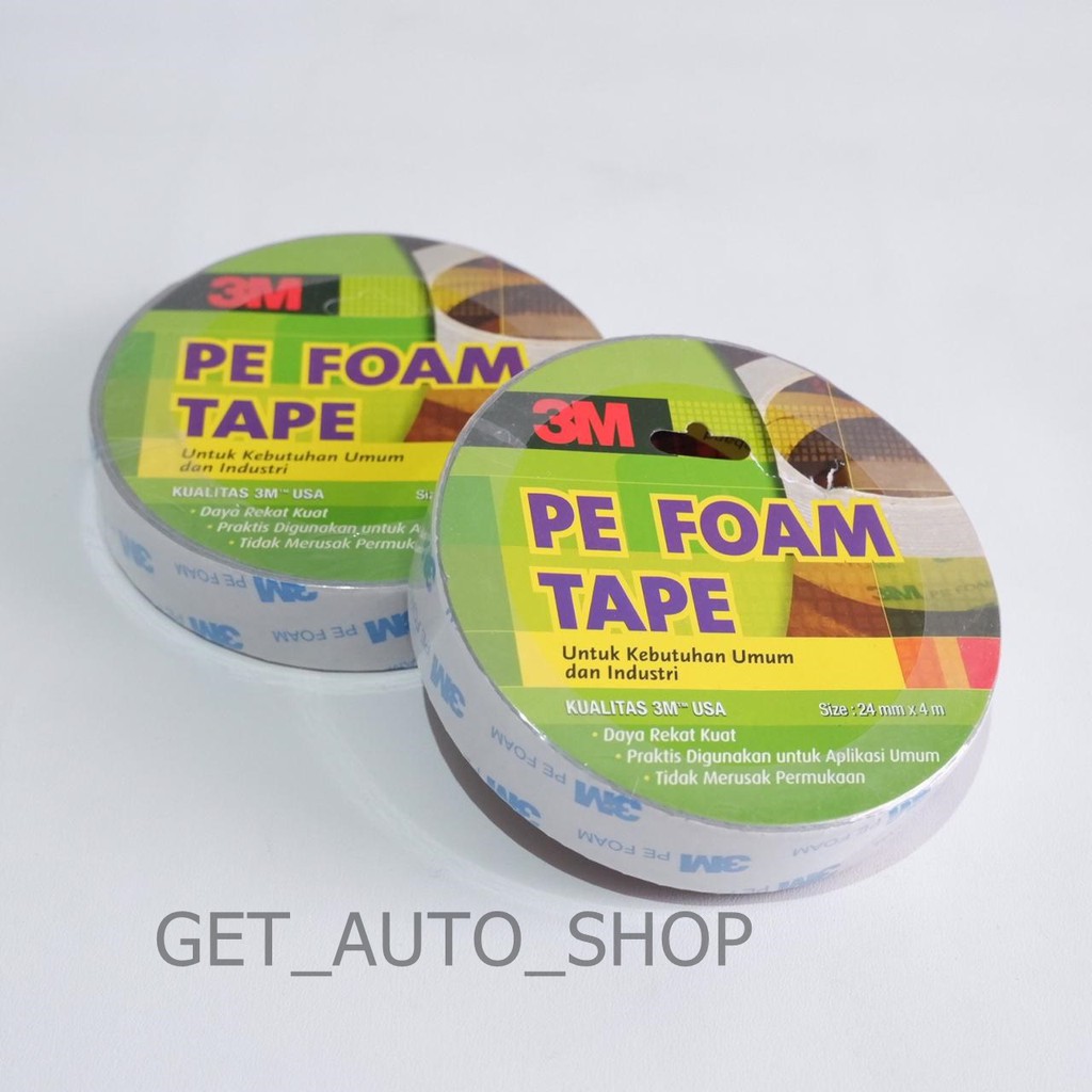 

LEM PEREKAT DOUBLE TAPE 3M - LEM BOLAK BALIK 3M PE FOAM PUTIH ORIGINAL OTO