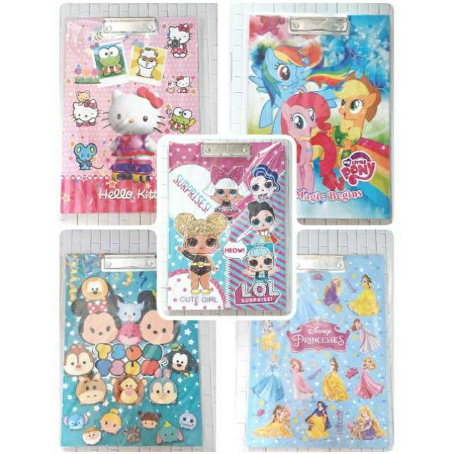 

Klip Papan Jalan / Papan Ujian clipboard Anak Motif Karakter Kartun bahan Kayu 23 x 33 cm