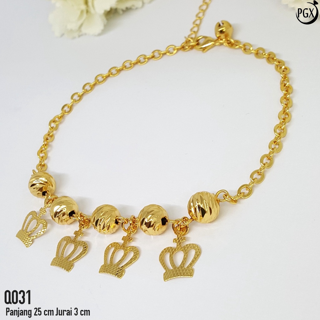 PGX Gelang Kaki Xuping Wanita Lapis Emas Aksesoris Fashion Korea - Q031