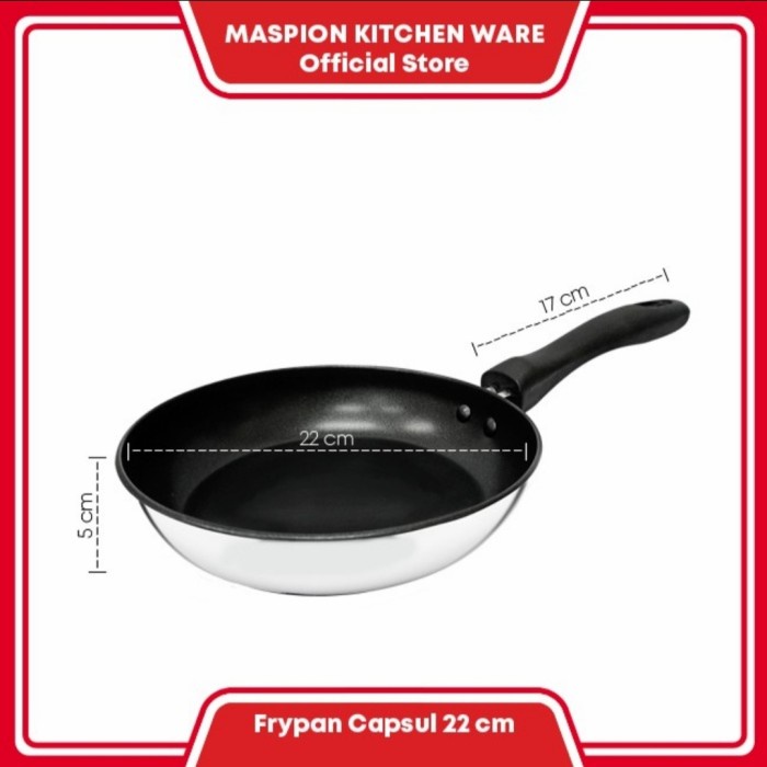 Frypan Capsul 22cm Frypan Stainless Steel Dengan Lapisan Teflon