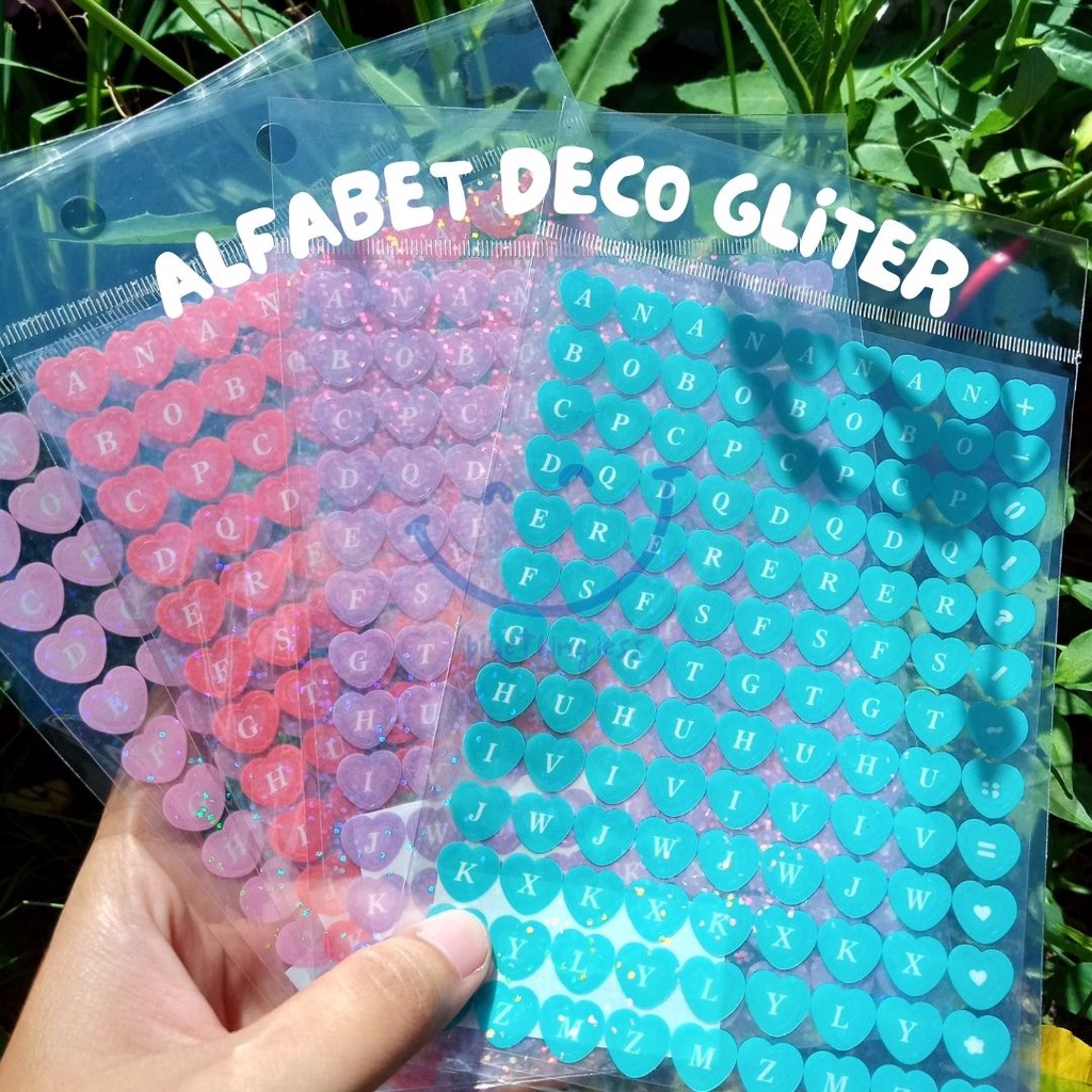 

1pc sticker deco alfabet love glitter bujo jurnal