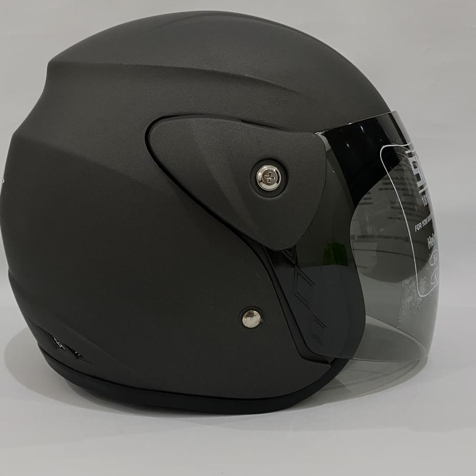 MRY Helm Evo Abu - abu Doff Nuvo SNI Dewasa Polos Abu-abu Doff Solid✦ (Harga Murah)Model baru →