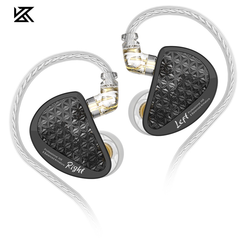 Kz AS16 Pro 16BA Earphone In Ear HIFI 8 Balanced Armature Dengan Fitur Noise Canceling AS12 ZSX