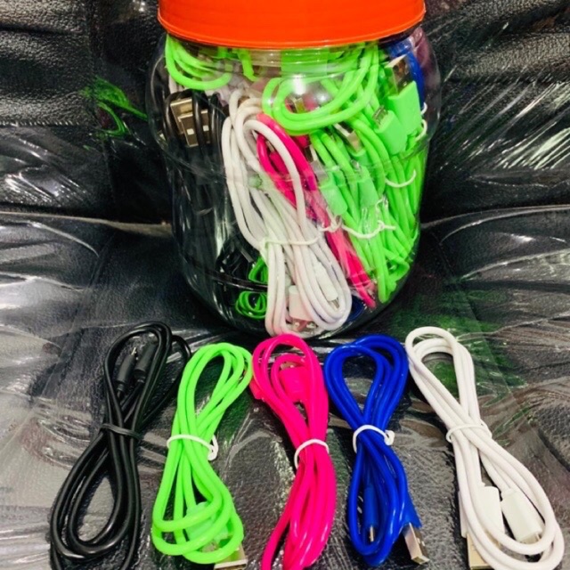 kabel data  mirco bulat warna warni/kabel data gepeng warna warni