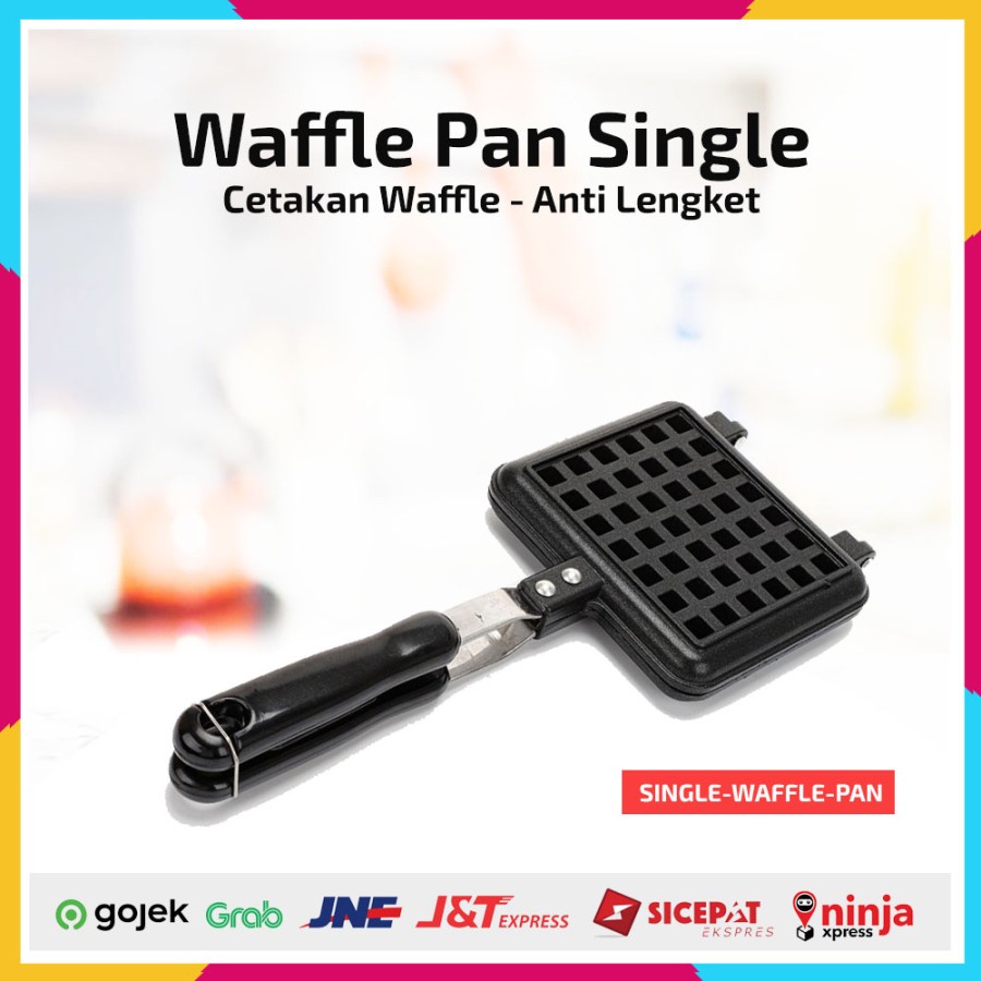 Waffle Pan Single Waffle Maker Anti Lengket Cetakan Kue Waffle