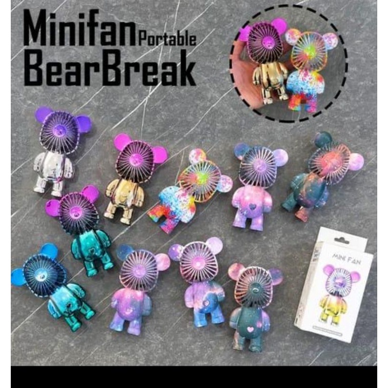 kipas usb portable mini bear genggam kipas gradasi