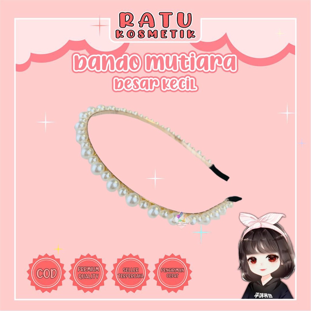 ❤ RATU ❤ Bando Impor Korea Mutiara Besi Kualitas Import