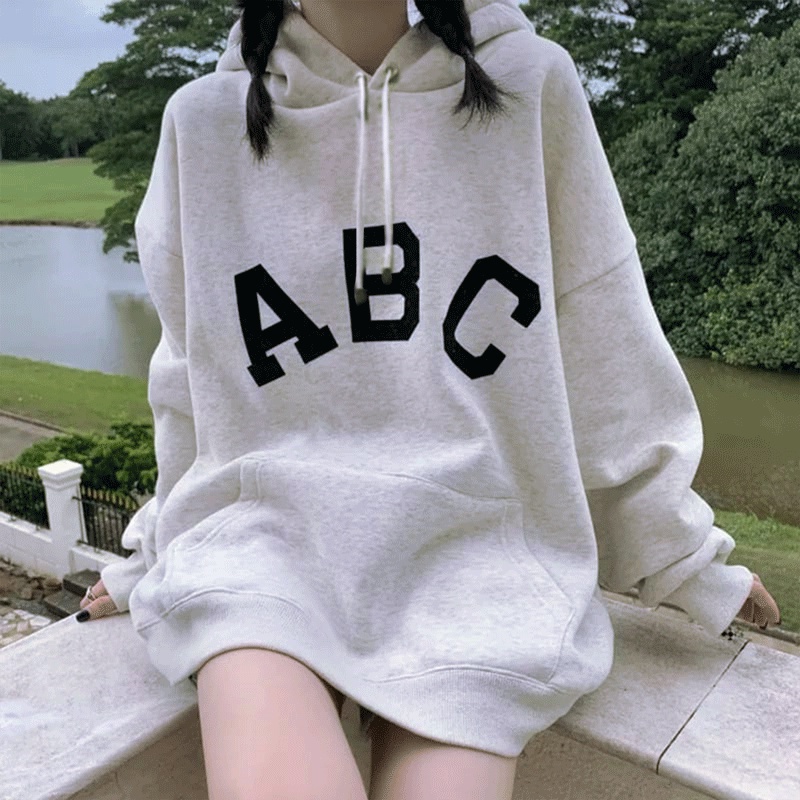 Parisdivarious Sweater Hoodie Jemper Abc Bahan Fleece Size S - XXL (Pria &amp; Wanita)