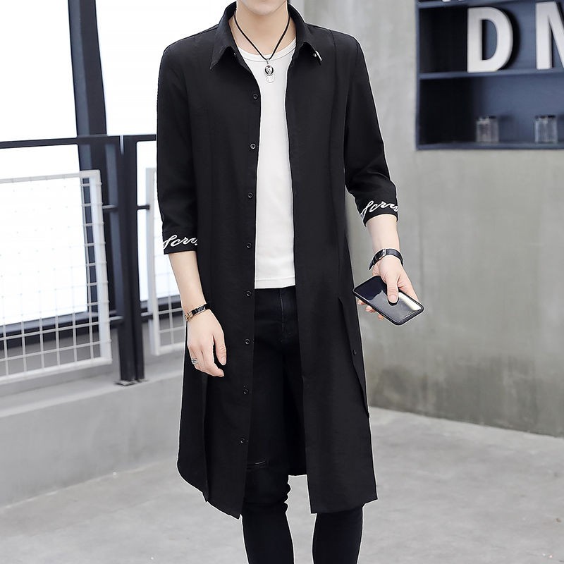 2020 musim semi dan panas jaket panjang pria tahan debu, bernapas UV tipis wanita katun linen