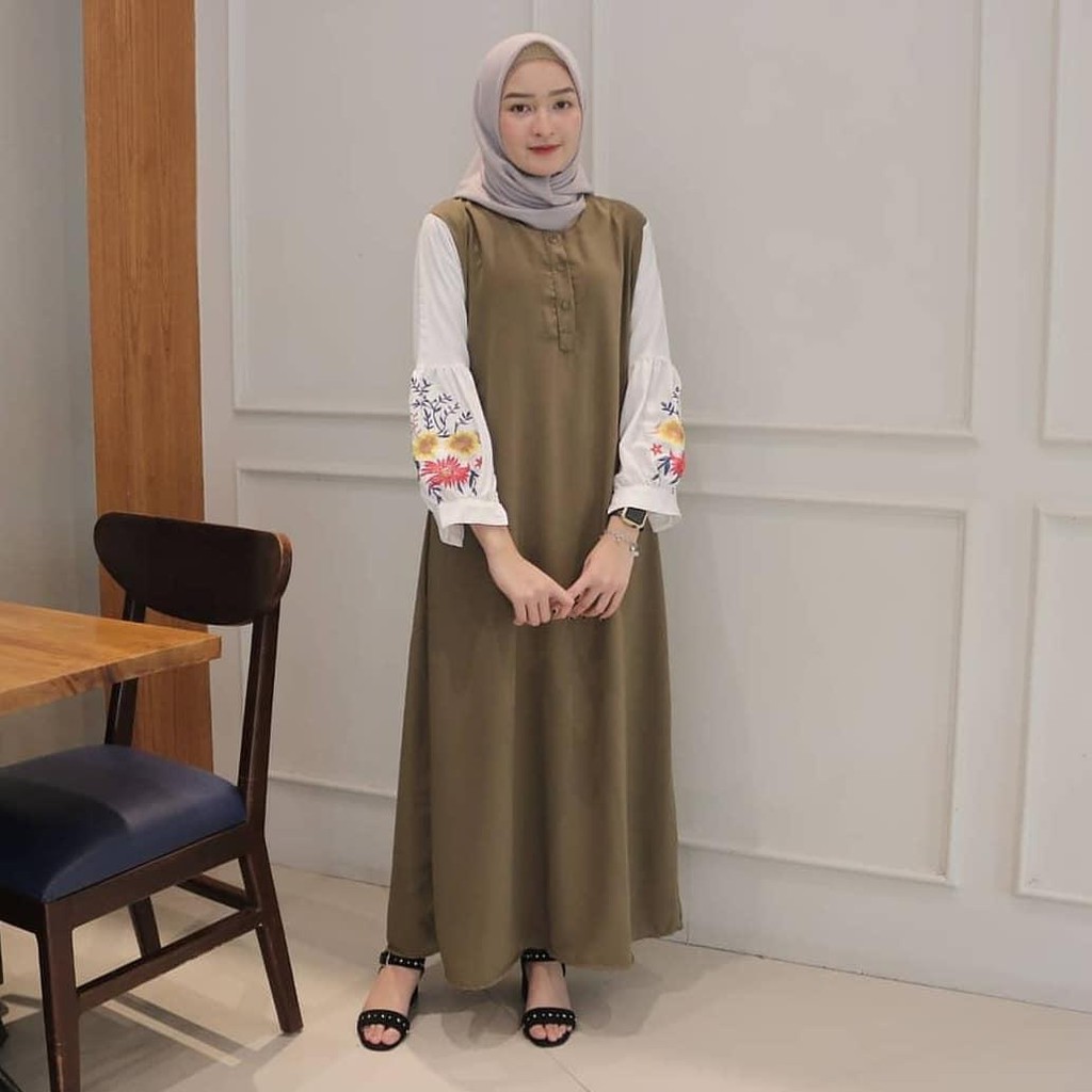 [ TERMURAH ] MARISA BORDIR | GAMIS TERBARU | BUSANA MUSLIM | DRESS MAXI | PRODUK TERBARU-3