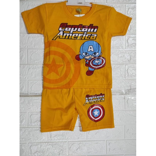 Baju anak cowok/baju karakter /Captain America /umur 2 sampai 7 tahun