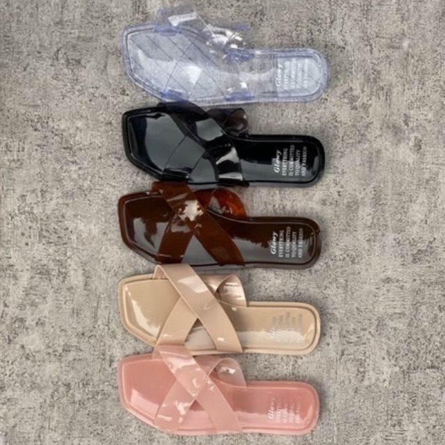 1.1 SALE Glowy Sandal Jelly Silang 1166 (SIZE KECIL)