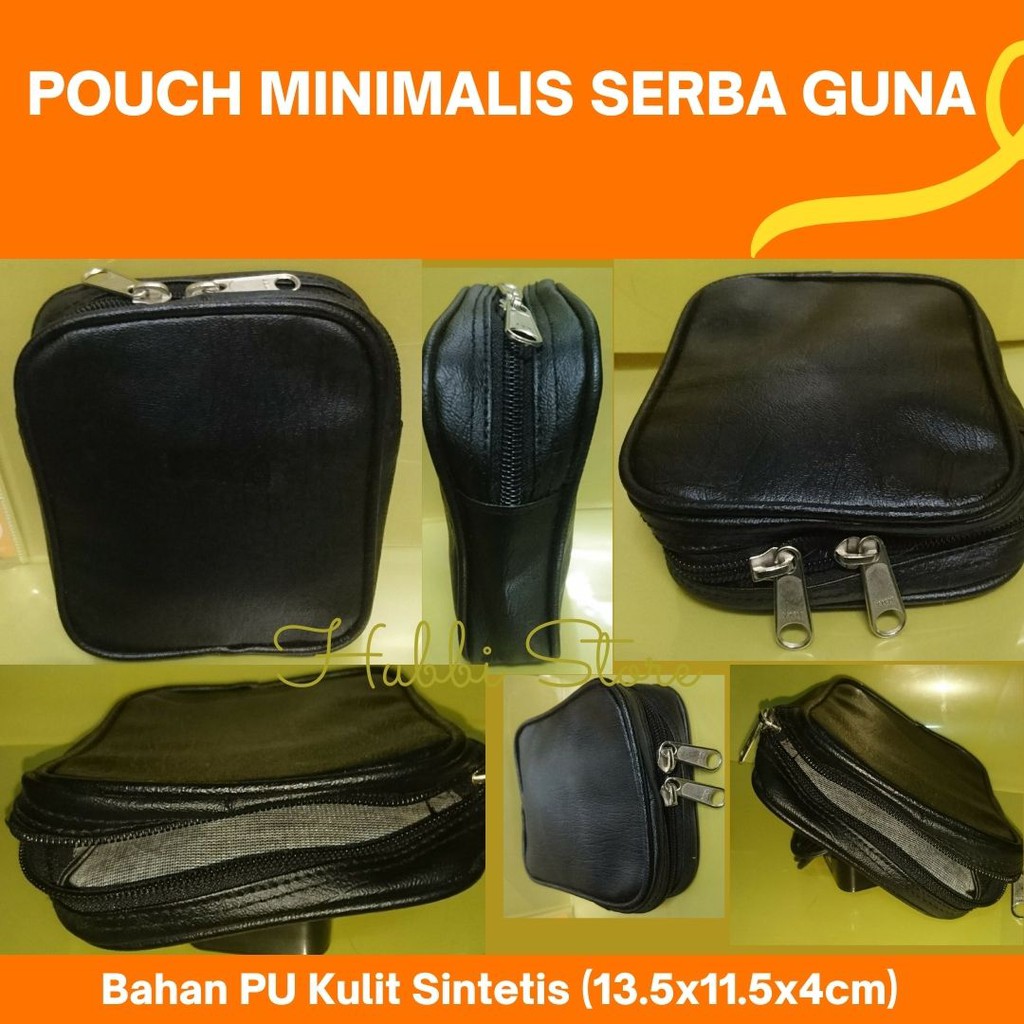 Pouch Serba Guna Kulit Sintetis / Pouch Kosmetik / Dompet Coin